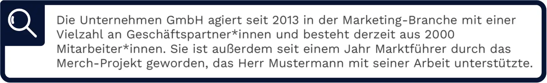 Einfaches Arbeitszeugnis Unternehmensvorstellung