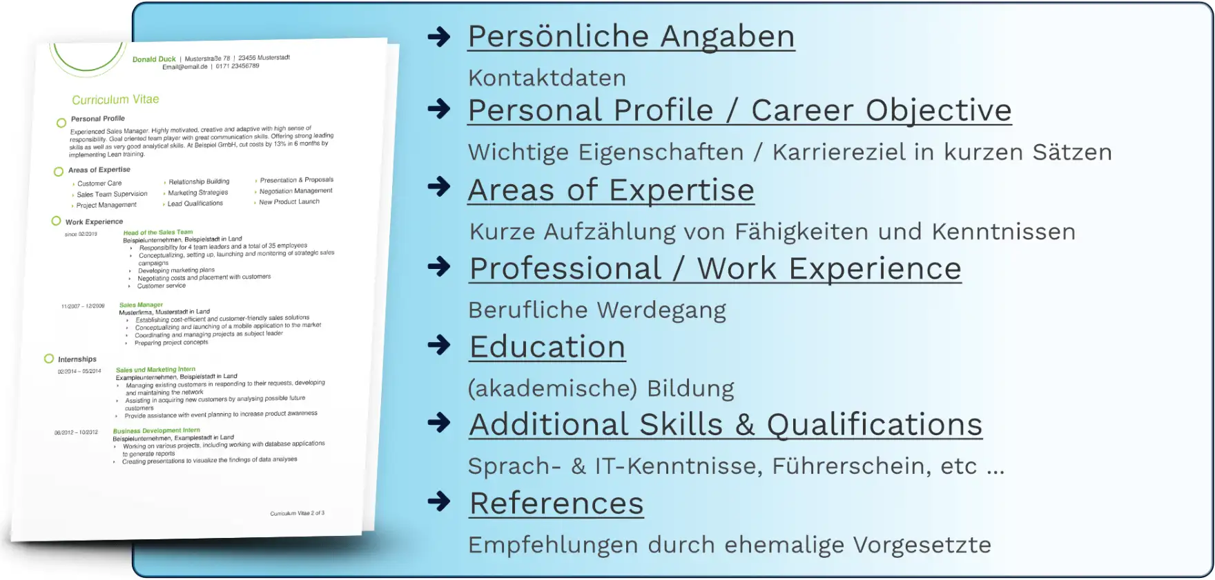 Curriculum Vitae (CV) - Aufbau