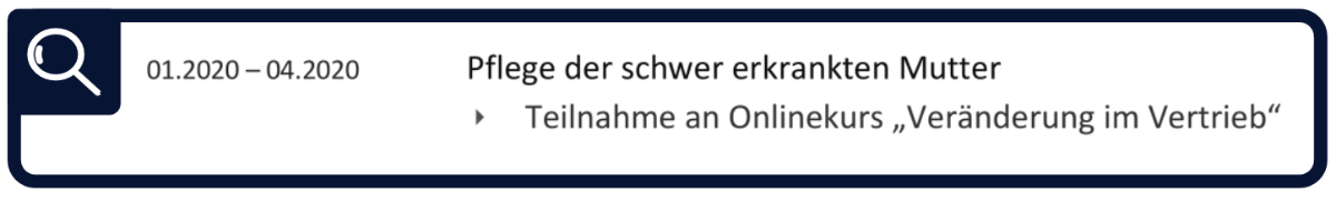 Lücken im Lebenslauf - Pflege Angehöriger