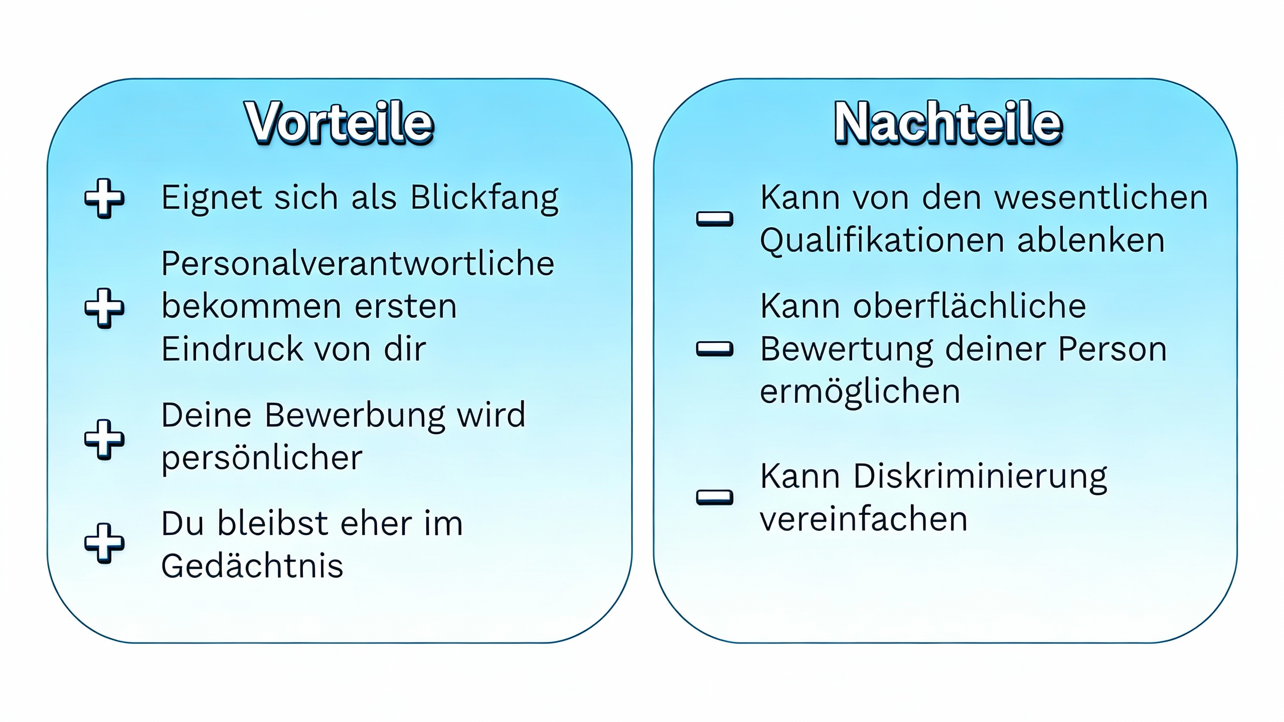 Bewerbungsfoto - Vorteile & Nachteile