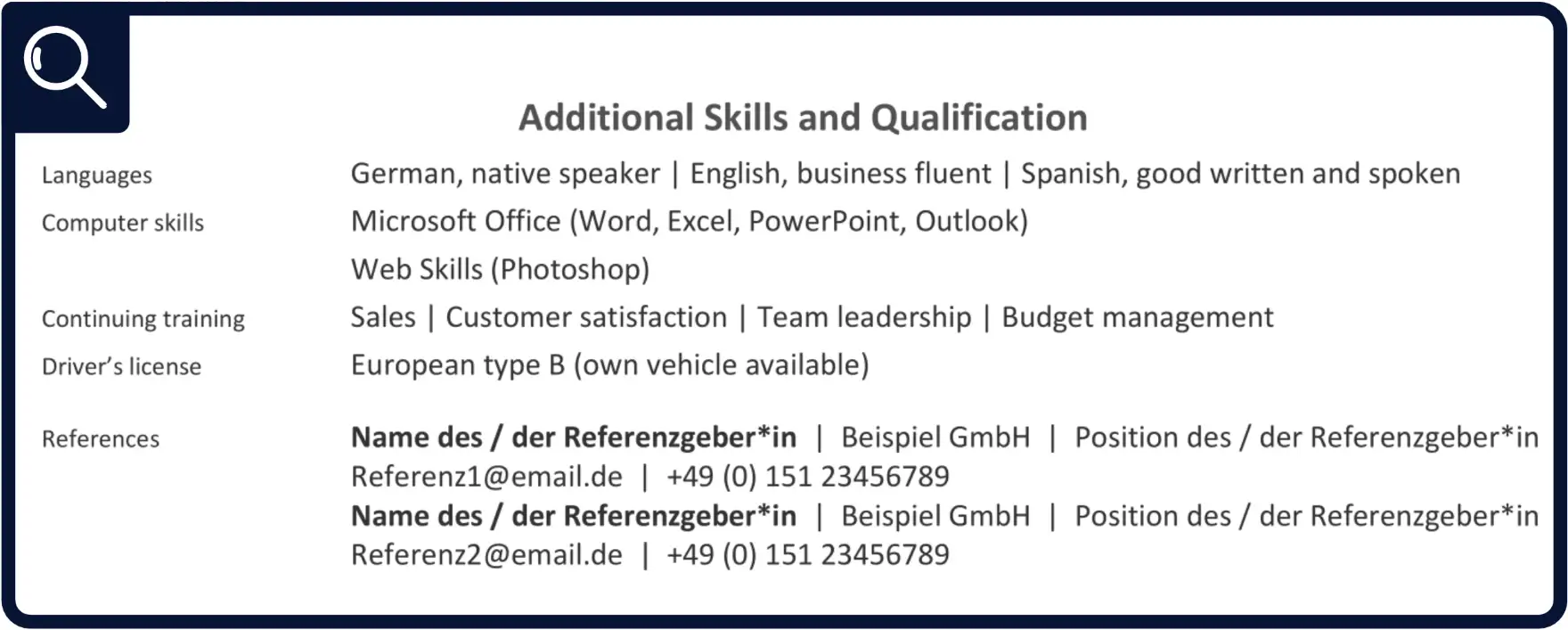 Additional Skills im Résumé