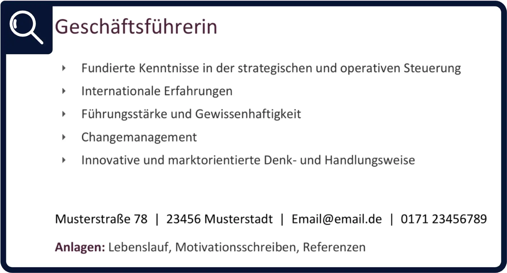 Bewerbung Anlagen