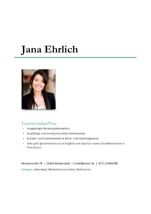Bewerbungsvorlage Business Deckblatt