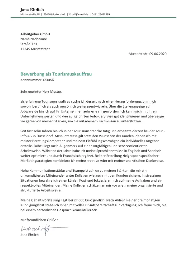 Bewerbungsvorlage Business Anschreiben