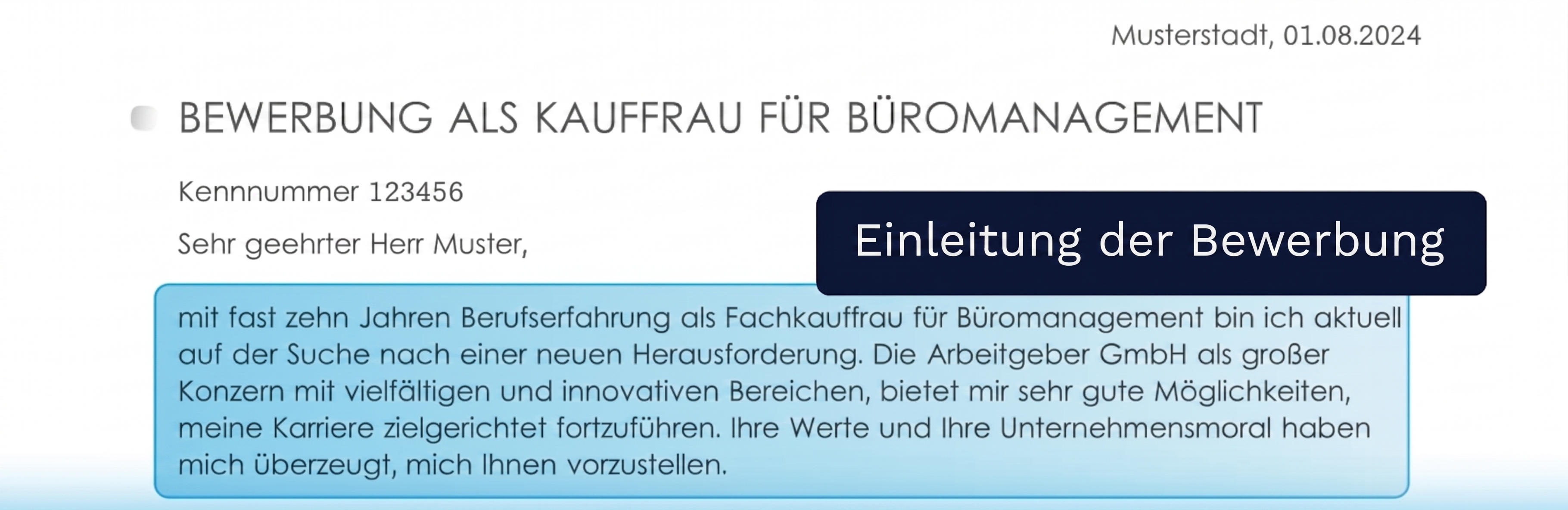Einleitungssatz Bewerbung