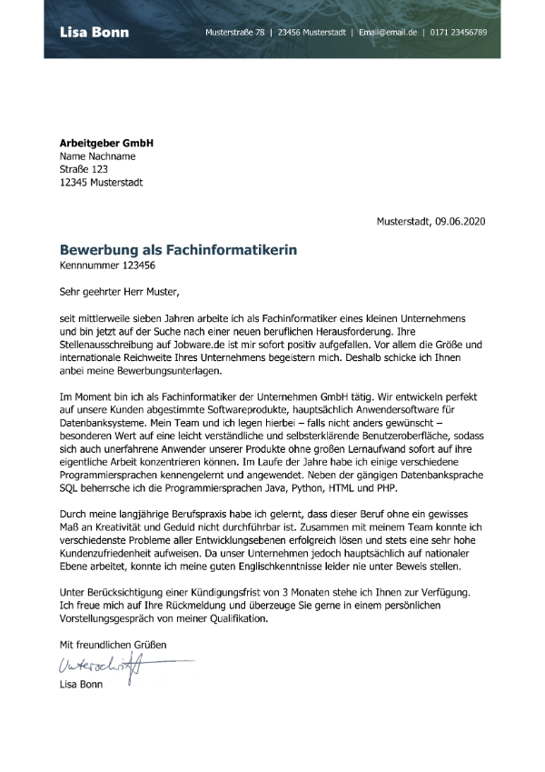 Anschreiben Vorlage Download
